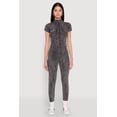 thumbnail image 2 of Womens Mineral Wash Half Zip Jumpsuit, 2 of 4
