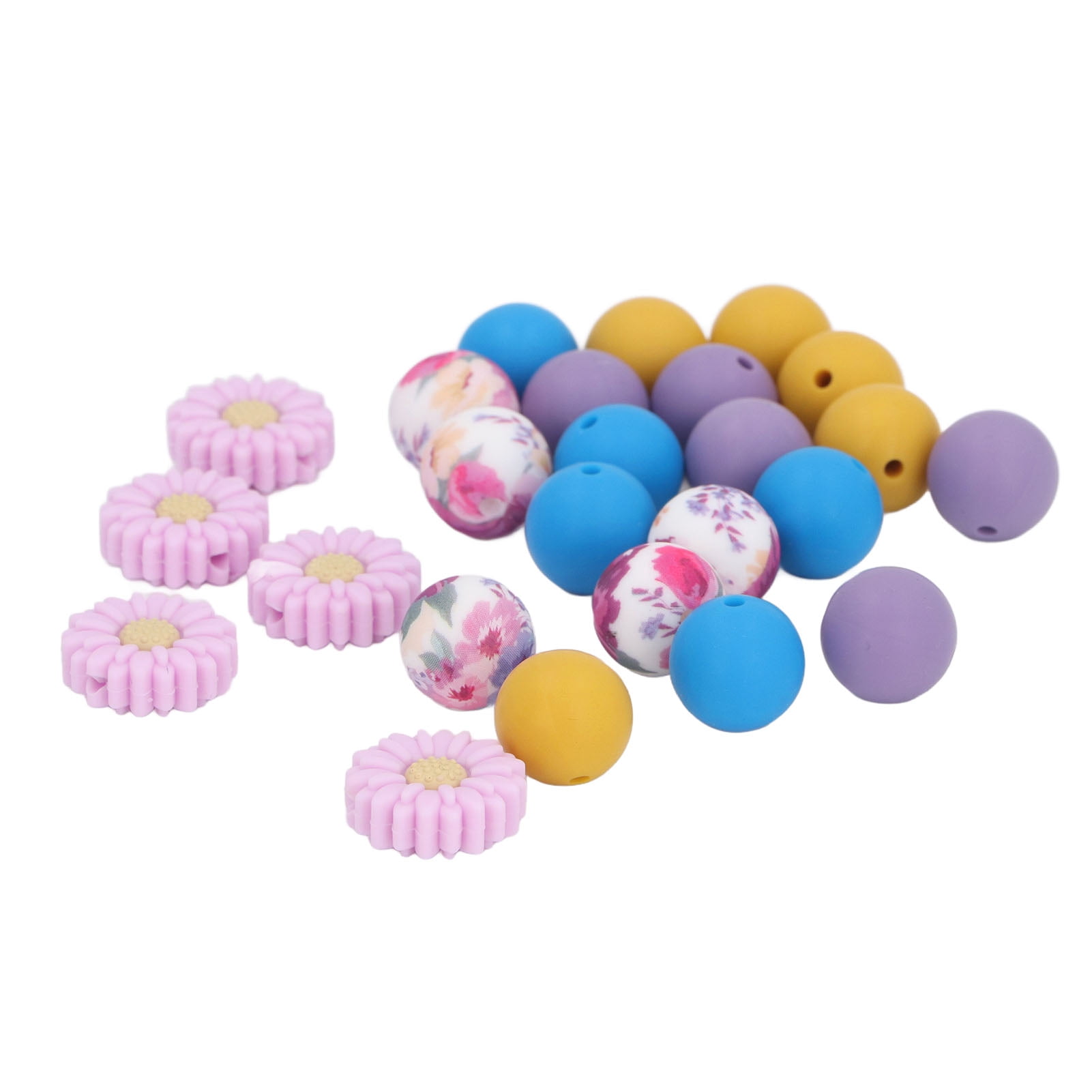 Silicone Beads Kit, 25pcs Silicone Beads Accessories Set Exquisite  for Bracelet for Necklace