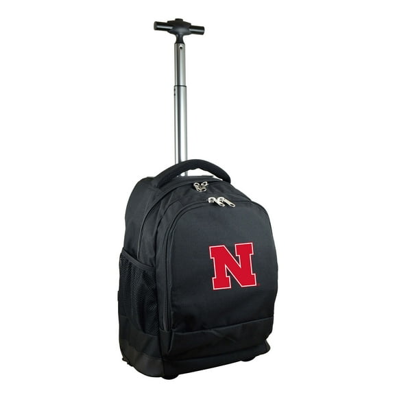 Black Nebraska Huskers 19'' Premium Wheeled Backpack