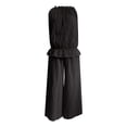 thumbnail image 5 of Women's Two Piece Outfit, Sleeveless Smocked Neck Top and High Waist Wide Leg Pants Set, Casual Summer Linen Look Matching Set with Pockets, Black L, 5 of 6