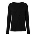 thumbnail image 4 of Summer Tops for Women Long Sleeve Spandex Shirt T Shirt Women Blank Womens Athletic Tee Shirts Fall Tees for Space Apparel Loose Tops Summer Long Sleeve Womens Shirts T Solid Colors Stretch Black S, 4 of 5