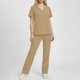 thumbnail image 2 of Conjunto de uniforme médico para mujer, color sólido, 2 piezas, camiseta de manga corta con cuello en V y pantalones con cintura elástica, uniforme de enfermería con bolsillos., 2 of 9