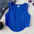 thumbnail image 2 of Ketyyh-chn99 Toddler Boys Undershirts Little Girls T-Shirts Girls' Crop Tank Tops Summer Sleeveless Shirt Breathable Sports Top Short Slim Fit Tank Top Crop Vest Size for 13-14 Years,Blue, 2 of 4