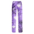 thumbnail image 5 of Domzest Halloween Pajama Pants Women Halloween Graphic Wide Leg Pj Bottoms Drawstring Elastic Waisted Funny Sleepwear Blue L, 5 of 6