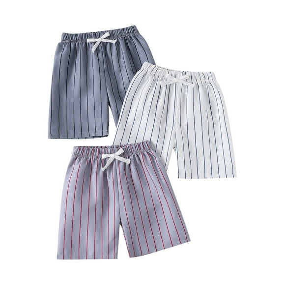 Odeerbi 1-8 Años Niños 3 Pcs Pantalones Cortos de Pantalones Cortos de Baño de Secado Rápido Hawaiano Pantalones Cortos de Tabla de Playa A Rayas Pantalones Cortos Deportivos Respirables
