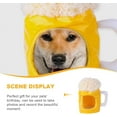 thumbnail image 3 of Chapeau pour Filles avec Capuche, Accessoires pour Poils de Chien, Chapeau pour Chiot, Bonnet pour Chien en Polyester Jaune, 3 of 5