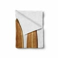 thumbnail image 2 of Surfboard Soft Flannel Fleece Blanket, Water Sports Ocean Related 3 Wooden Items Image on Plain Backdrop, Cozy Plush for Indoor and Outdoor Use, 60" x 80", White Amber and Pale Brown, by Ambesonne, 2 of 6