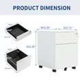 thumbnail image 3 of 2 Drawer Mobile File Cabinet with Lock Steel File Cabinet for Legal/Letter/A4/F4 Size, Fully Assembled except for Wheels, 3 of 6