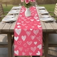 thumbnail image 4 of Valentine's Day Table Runner 60 Inches, Pink White Love Heart Bed Runner Dresser Scarves Tabletop for Indoor Outdoor Parties/Ceremony/Banquet, 13" x 60", 4 of 8