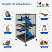 Betisef 4 Tier Steel Deluxe Small Animal Pet Cage Kit for Guinea Pig Ferret Little Rabbit with Wheels Brakes Hammock