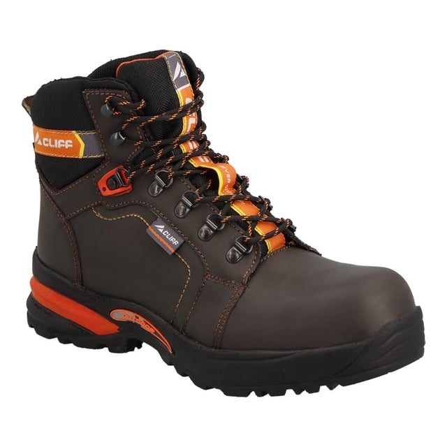 Botas Industriales Hombre Casco de Acero Resistentes Cliff café 27.5