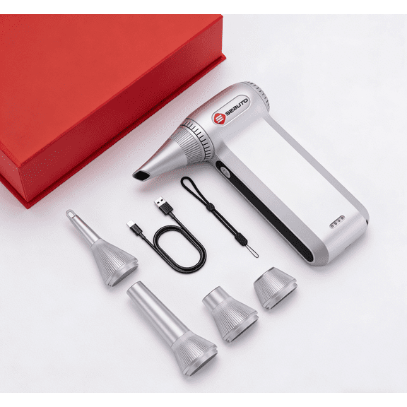 Seauto Cordless Electric Air Duster – 110,000 RPM Brushless Motor, Reusable Compressed Air Alternative, 3-Speed Powerful Blower for Computers, Keyboards, Car, Home, and Outdoor Cleaning