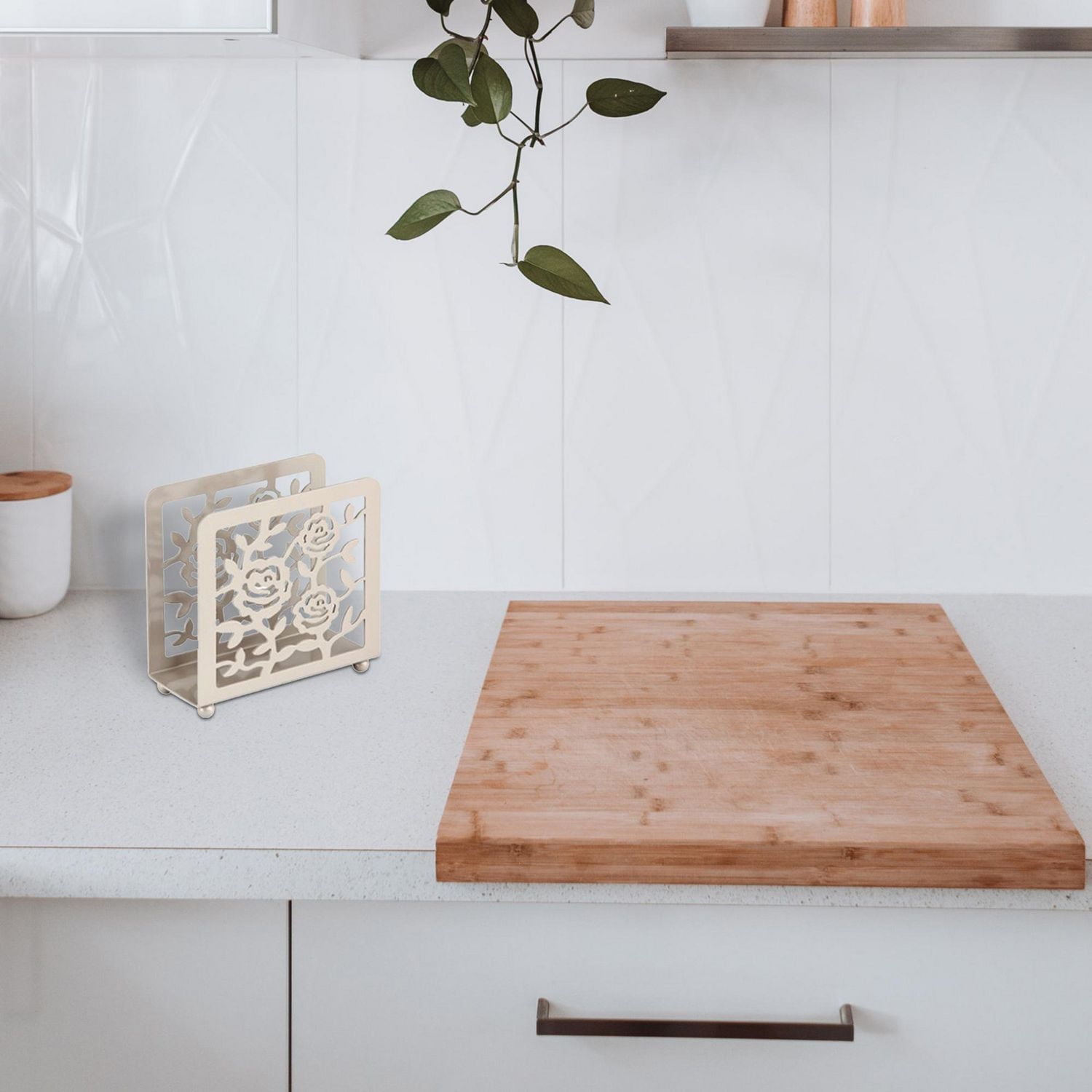 IH Casa Decor White Rose Standing Napkin Holder - Set of 2