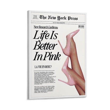 Retro News Vintage Life Is Better In Pinks Headline Wall Art Posters For Room Aesthetic Poster For Bedroom Living Room Bathroom Kitchen Office Decor
