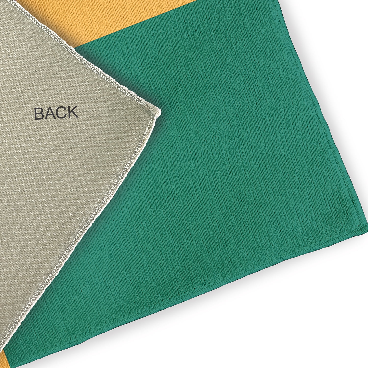 5' Round Simply Daisy Bold Blocks Modern & Contemporary Chenille Area Rug, Kelly Green