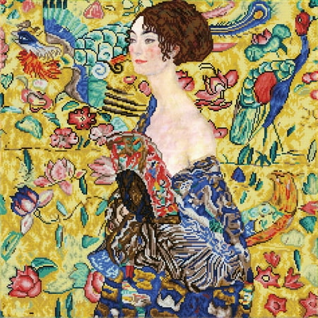UPC: 4895225921584 | DIAMOND DOTZ® Lady with Fan Diamond Painting Kit (Klimt)