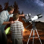 BNISE Telescope 70mm Aperture 400mm - Astronomical Telescope for Kids Beginners Adults Refracting Portable Travel Telescopes with Tripod Phone Adapter Carrying Bag