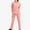 Pink, variant on Two Piece Sets for Women Half Chain Short Sleeve Tops and Long Pants Solid Color Protective Work Suit Set
