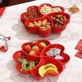 thumbnail image 3 of Red Divided Snack Platter with Multi-Tier Design, Perfect for Parties, Festivals, Picnics, and Home & Travel Use, 3 of 5