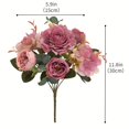 thumbnail image 5 of Flores artificiales con hortensias de seda, flores falsas, 1 ramos para decoración de bodas en el hogar, centro de mesa, peonías falsas, 5 of 5