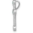 thumbnail image 2 of 14k White Gold Emerald Cross Chain Slide - 19mm, 2 of 6