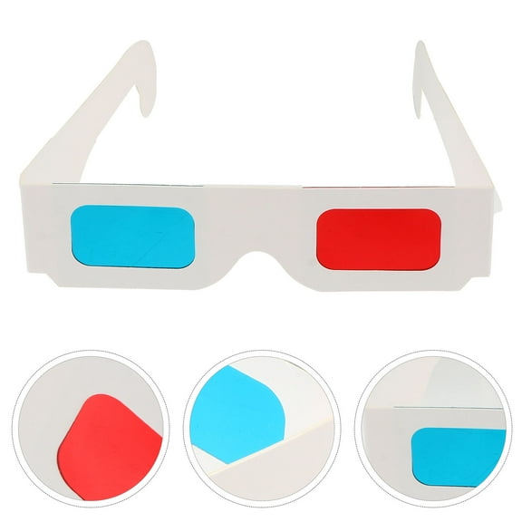 FELTECHELECTR 100Pcs 3D Cardboard Glasses for Kids Party Bag Fillers Anaglyph Viewing