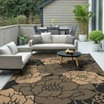 thumbnail image 3 of KUETH 6'x 9' Outdoor Rug Plastic Waterproof Outside Foldable Flower Mat UV Resistant Patio RV Deck Carpet,Black Brown, 3 of 5