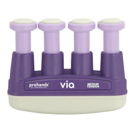 Prohands VIA Hand Exerciser, Finger Exerciser (Hand Grip Strengthener), Spring-Loaded, Finger-Piston System, Isolate and Exercise Each Finger, (6 lb Medium Tension, Purple-Via)