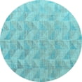thumbnail image 1 of Ahgly Company Indoor Round Oriental Light Blue Modern Area Rugs, 5' Round, 1 of 4