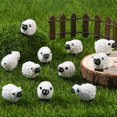thumbnail image 5 of 1 Box 0.98 x 0.57 x 0.61In Miniature Sheep Figurines Mini Resin Sheep Figurines White Farm Animal Cake Toppers for Fairy Garden Tiny Landscape Birthday Party Cake Decoration Indoor Outdoor, 5 of 7