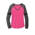 thumbnail image 3 of District Adult Female Women Plain Long Sleeves T-Shirt He Dk Fch/H Ch 3X-Large, 3 of 4