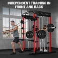 thumbnail image 3 of Allivate Smith Machine,2000lb All-in-One Squat Rack with Smith Bar and Attachments, Multi-Function Power Cage with Dual Pulley Cable Crossover System,Workout Machine for Home Gym, 3 of 10