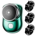 thumbnail image 1 of Pompotops Produits de Beauté en Liquidation, Cadeaux Beauté pour Femmes, Rasoir pour Hommes, Mini-Rasoir Portable Format de Poche Rasoir Portable Humide et Sec Rasoir USB Rechargeable pour Hommes Chargement avec Tête de Coupe 3 Pcs, 1 of 5