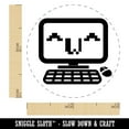 thumbnail image 2 of Cute Kawaii Computer Face Emoticon Self-Inking Rubber Stamp Ink Stamper - UV Ink - Mini 1/2 Inch, 2 of 7