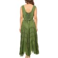 thumbnail image 2 of Sakkas Kevina Stonewashed Rayon Embroidered Dress - Green - S/M, 2 of 5