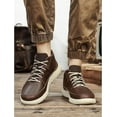 thumbnail image 4 of Men's Mid Top Lace Up Sneakers Comfortable Round Toe Lightweight Non-Slip Casual Booties Fashion Walking Sneakers, 4 of 6