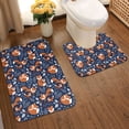 thumbnail image 2 of Xecao Cute Foxes 2-Piece Vintage Seamless Anti-Skid Mat Set, featuring a stylish pattern for a safe and elegant toilet rug experience, 2 of 6