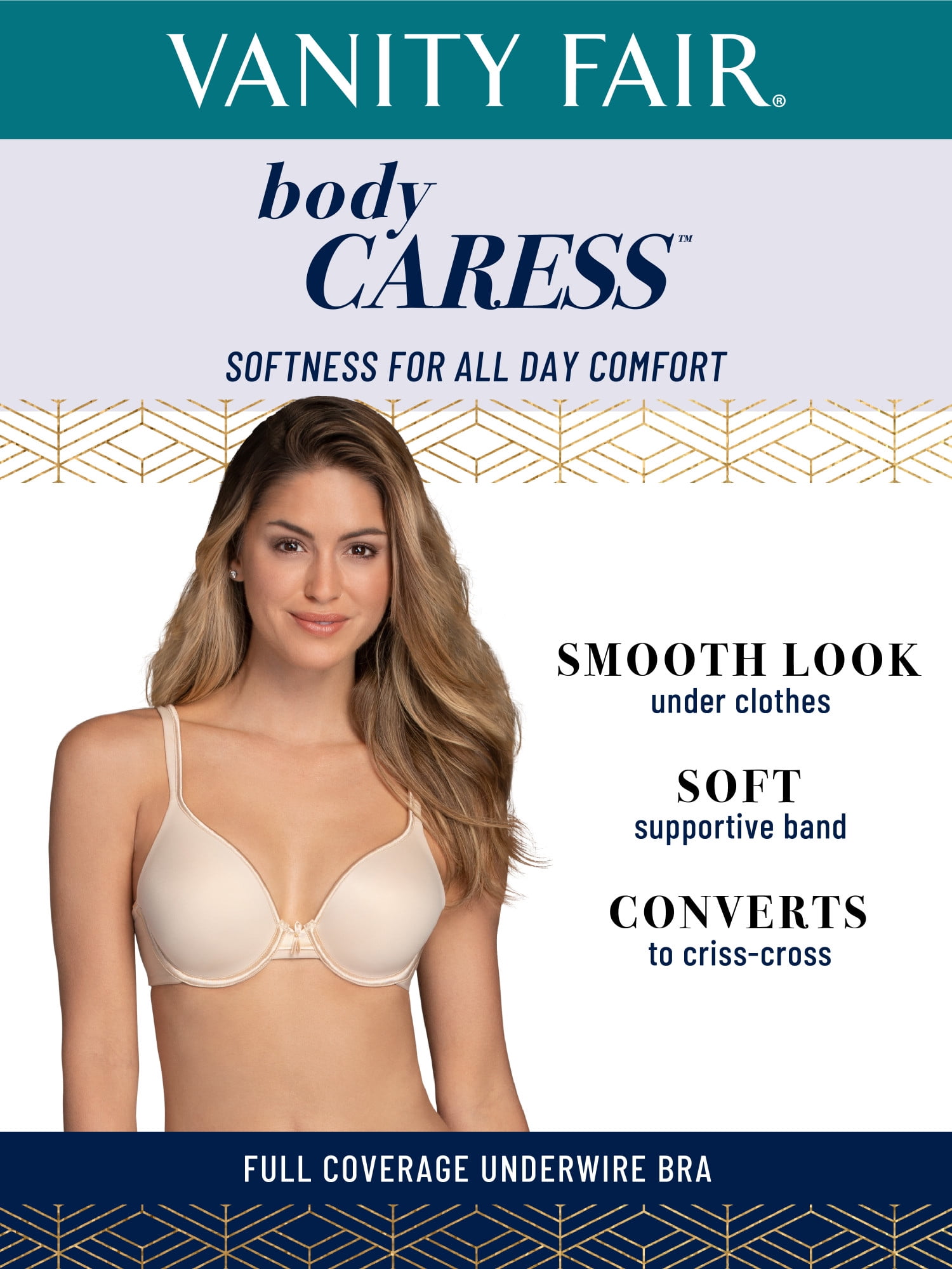 Vanity Fair Womens Body Caress Full Coverage Underwire Bra 75335 - Star  White - 36dd : Target