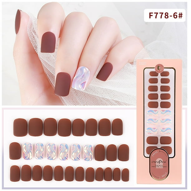 Uñas postizas a presión, regalos para mujeres, nuevas uñas postizas reutilizables desmontables con punta larga, parches para usar, fijas y fáciles de usar.