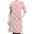 thumbnail image 5 of Pink Christmas Santa and Tree Apron-Garden Aprons for Women with Pockets-Cotton Linen Waterproof Kitchen Cooking Gardening Aprons Adjustable for Kitchen,Cooking,BBQ and Salon 32"x27", 5 of 7