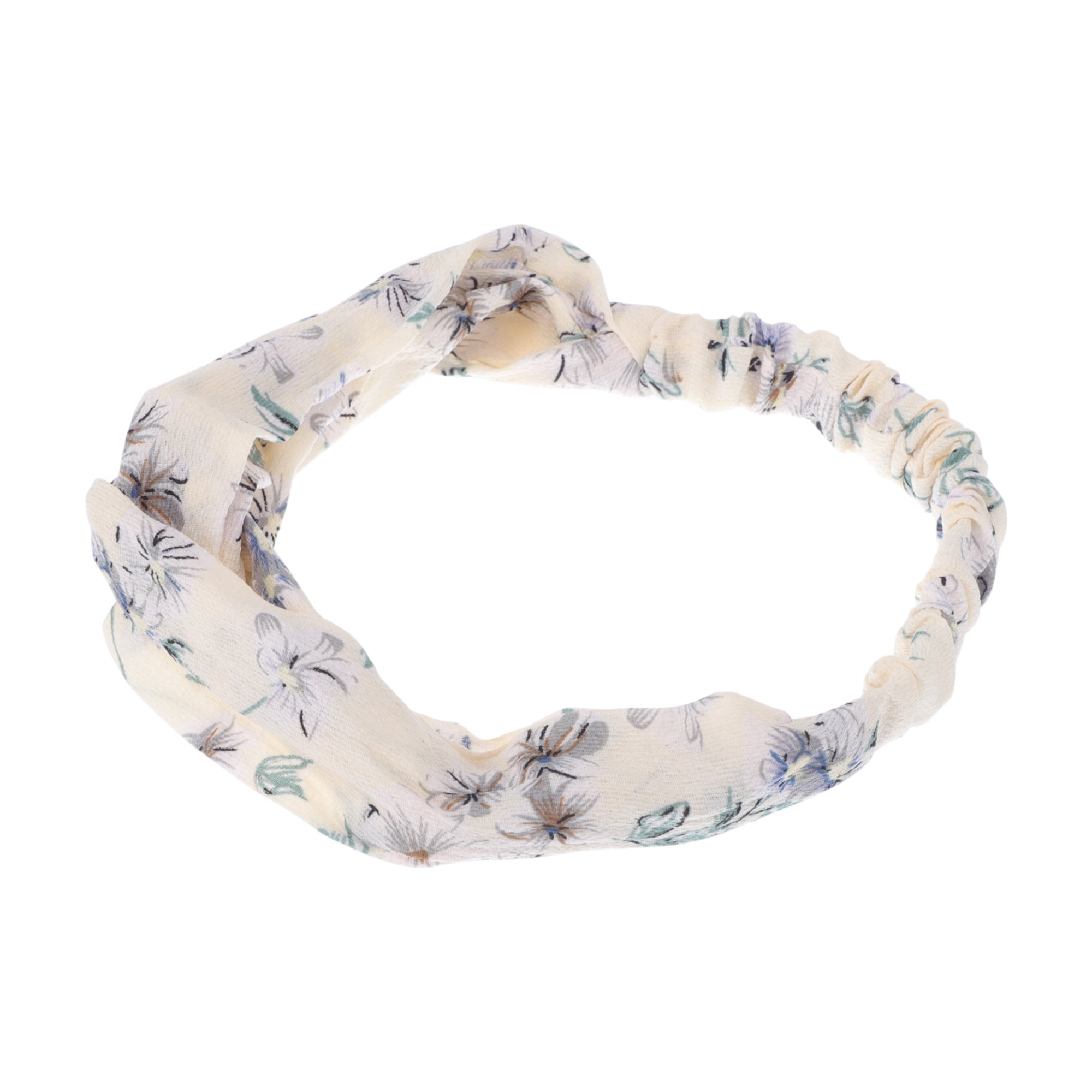 Unique Bargains Fashion Phalaenopsis Pattern Elastic Hairband 1 Pc Beige