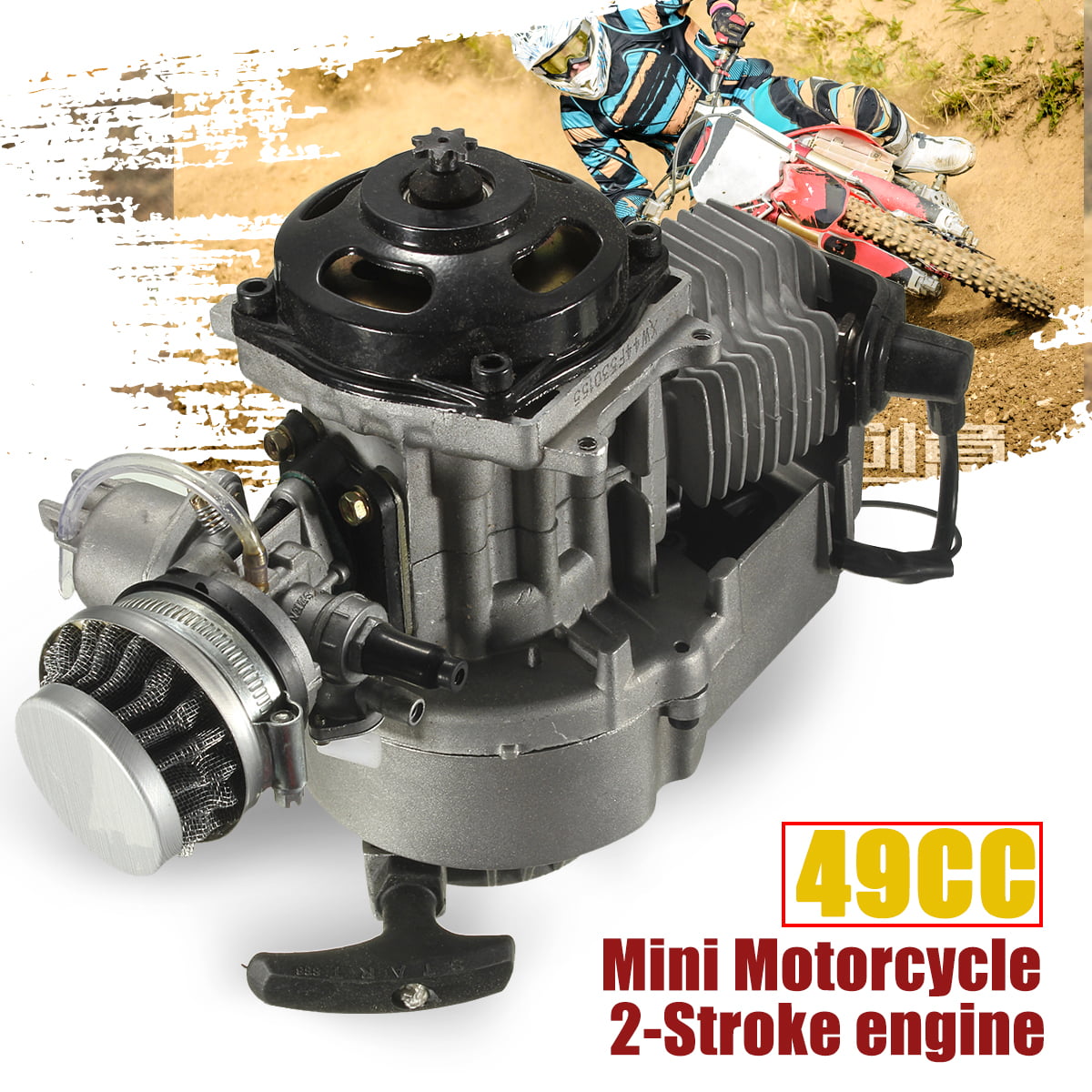 47CC 49CC 2 Stroke Pull Start Motor Motor Pocket MINI PIT Quad Dirt Bike Scooter ATV Neu