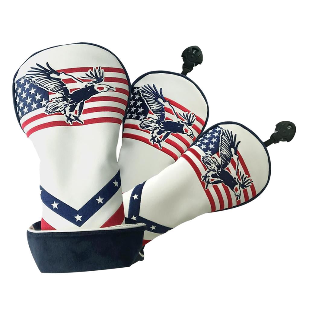 DimyFew 3pcs Golf Wood Driver Headcover Eagle Golfer Club Drivers Head Covers No. 1 3 5