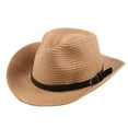 thumbnail image 2 of Unisex Kids Straw Hat Fedora Cap Wide Brim Sun Hat Parent-child Jazz Hat, 2 of 7