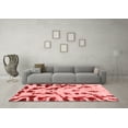 thumbnail image 3 of Ahgly Company Indoor Round Abstract Red Modern Area Rugs, 3' Round, 3 of 4