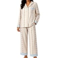 thumbnail image 3 of SAZBJOJN Womens Pajama Sets Button Down Shirts And Long Pants Cute Printed Pajama Set 2 Piece Lightweight Loungewear Pj Sets for Woman Home Wear Size XL Multicolor, 3 of 4