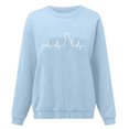 thumbnail image 3 of PEASKJP Unisex Round Neck Printed Sweatshirt With Simple Loose Handsome Lightweight Soft Fashion Top(Light Blue,M), 3 of 3