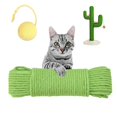 thumbnail image 1 of Multicolor Natural Hemp Ropeï¼Œ Repair and Replace Scratching Postï¼Œ 1/4" Rope Cat Scratch Post DIY Jute Twine,Natural Hemp Rope for Scratching Post Tree Replacement. (Green, 20M), 1 of 8