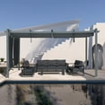 thumbnail image 2 of BPS 16' x 12' Outdoor Retractable Pergola with Canopy & 2 Roller Shades, Aluminum Patio Gazebo Shelter, Gray, 2 of 13