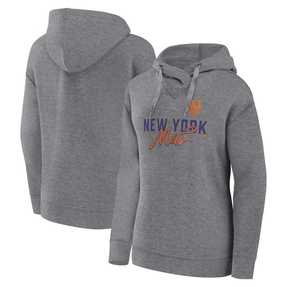 Women's Profile Heather Gray New York Mets Plus Size Pullover Hoodie